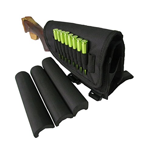 Tourbon Hunting Shooting Rifle Buttstock Cheek Rest Ammo Holder For Left Handy Shooters -Black #TOP25