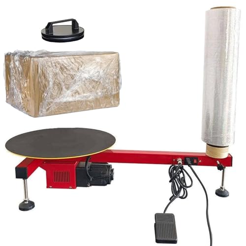 Kindevieft Macchina Avvolgitrice con Dispenser di Film Estensibile, Macchina Confezionatrice Elettrica per Cartoni, Avvolgitrice per Film Estensibile per Impieghi Gravosi da 20 a 70 cm,No Film
