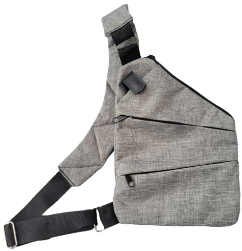 Bolsa De Ombro Bag Pochete Transversal Slim Impermeável Antifurto… (Cinza)