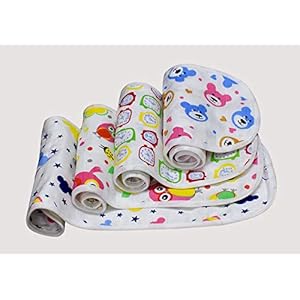 Billy Bum Unisex-Baby Muslin Cotton Burp Cloths, Baby Burpies, (Size – 18 X 6 Inch) Multi Color (Pack of – 4, Design – 3…