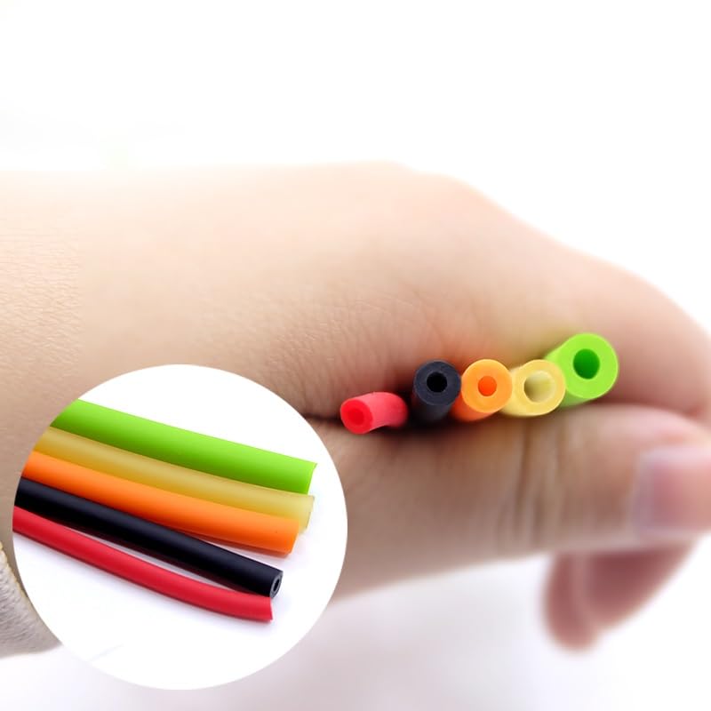 flexiable rubber Natural Latex Rubber Hoses 2mm to 17 mm ID x OD High Resilient Elastic Tube drain elastic (Color : Red, Size : 2mm x 5mm)