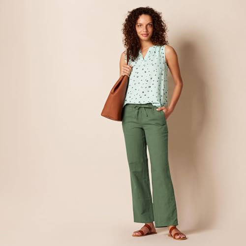 Image of Amazon Essentials Women's Linen Blend Drawstring Relaxed Fit Wide Leg Pants (Available in Plus Size)