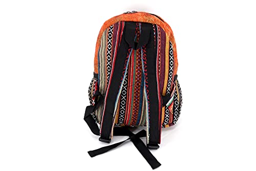 Himalaya Handmade Unique Design Himalaya Hemp Backpack Small Backpack Hippie Backpack Festival Backpack Hiking & Tablet Backpack Fair Trade Handmade With Love, Rainbow, Hbbh-0150 #TOP6