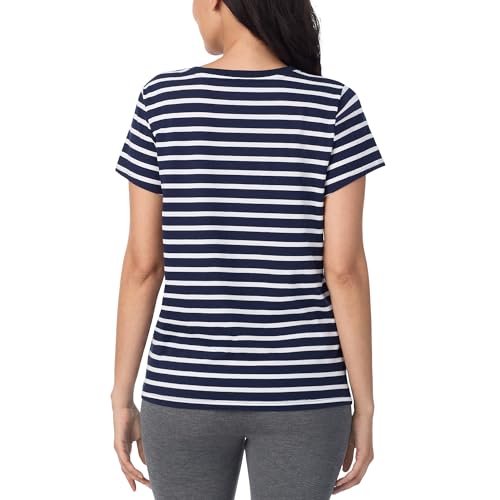 Image of Nautica Womens Sleep Shirt - Lightweight, Breathable Pajama Top - Cotton Knit Jersey V-Neck Sleepwear and Loungewear