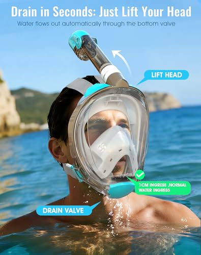 image for Greatever G2 Full Face Snorkel Mask with Latest Dry Top System,Foldabl