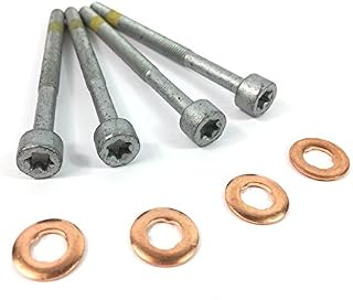 4 x Injector Nozzle Bolt Screw Washer Set, Injection Nozzle Holder Screw Cooper Washer Replacement, A0009902907 A6110170060
