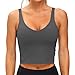 Yowablo Mode femmes sans manches couleur unie gilet décontracté dames soutien-gorge de sport sans fil rembourré mouvement court Chemises Longues Manches Courtes Pour Femmes Pour Leggings