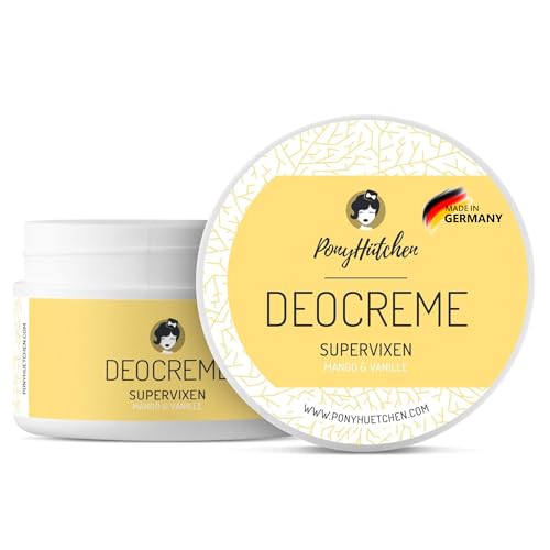 PonyHütchen Deocreme Supervixen Déodorant crème solide, végétalien, sans aluminium et testé sur les animaux, unisexe, anti-transpirant, cosmétique naturel, fabriqué en Allemagne, idéal pour les