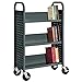 Sandusky Lee SL327-02 Single Sided Sloped Shelf Welded Bookcase, 14" Length, 28" Width, 46" Height, 3 Shelves, Charcoal