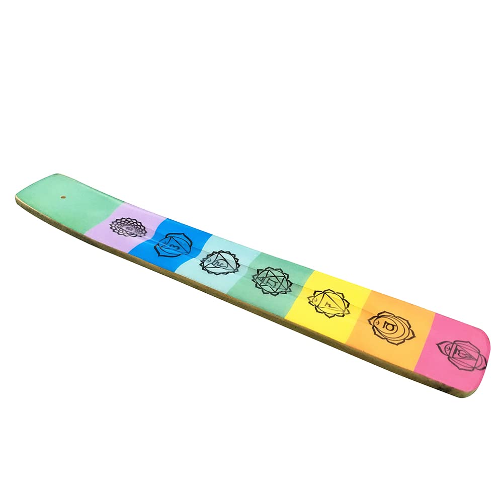 Aakriti Gallery Premium Wooden Handmade Chakra Incense Burner Aromatherapy Holder