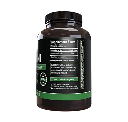 pure original ingredients noni 365 capsules no magnesium or rice fillers always pure lab verified