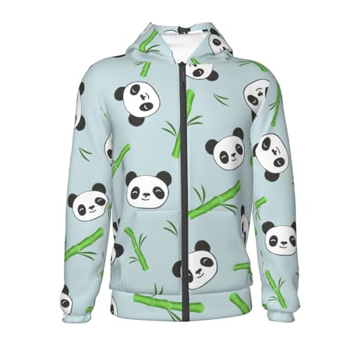 Panda Bamboo Twigs Kid Hoodies Boys Zip Up Sweatshirts Girls Pullover with Pocket2