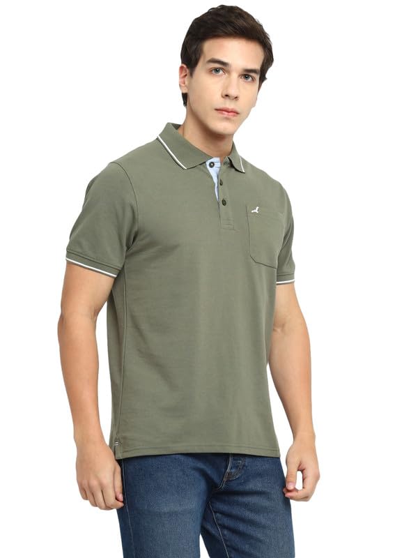 Image of AMERICAN CREW Polo Collar T-Shirt for Men with Pocket
