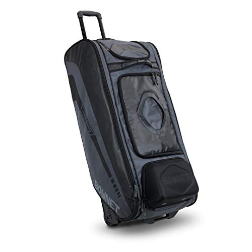 Bownet Commander And Catcher Bag With Wheels And 14 Different Pockets- Softball & Baseball Catchers Bag - Youth Players & Coaches Equipment Gear Bag (38"H X 17"W X 12"D, Black) #TOP7