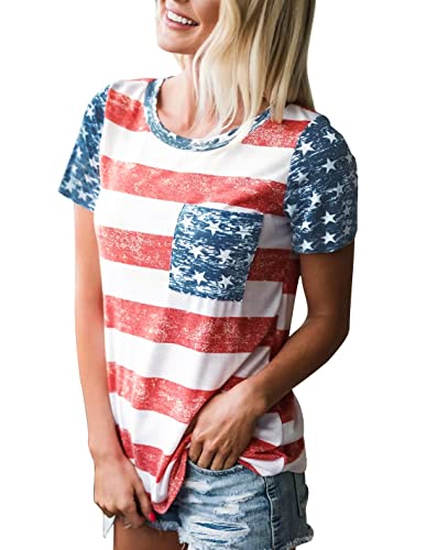 Spadehill July 4Th Women Summer Patriotic T Shirt Usa Flag #1 Casual Short Sleeve Tunic Top Xl #TOP2