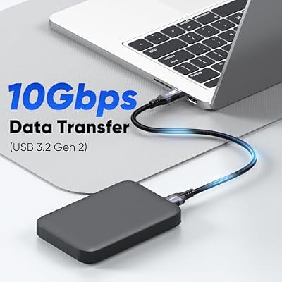 USB A to USB C Data Cable 1.5ft 2Pack, 10Gbps USB3.2 Gen 2 Data Transfer & 3A Charging Short USB Type C Cord for Android Auto Car Carplay iPhone 17/16/15 Galaxy S25/24 Pixel 9/8/7 External SSD Laptop