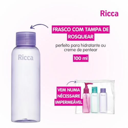 Ricca Conjunto Com 3 Frascos de Viagem