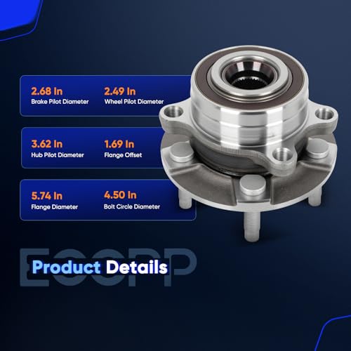 Image of ECCPP 2-Piece 512641 Wheel Hub Bearing for Ford Explorer 2013-2020 | 5 lugs w /ABS Sensor Pre-Greased Sealed