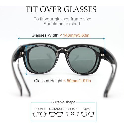 Image of INFI Fit Over Glasses Sunglasses Polarized for Women Men Fishing Driving Outdoor Mirrored Lens UV Protection