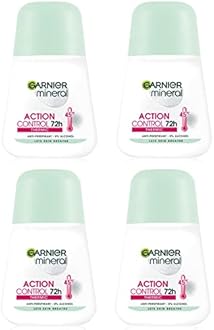 (Pack of 4) Garnier Mineral Action Control Thermic Anti-perspirant Roll On for Women 4x50ml