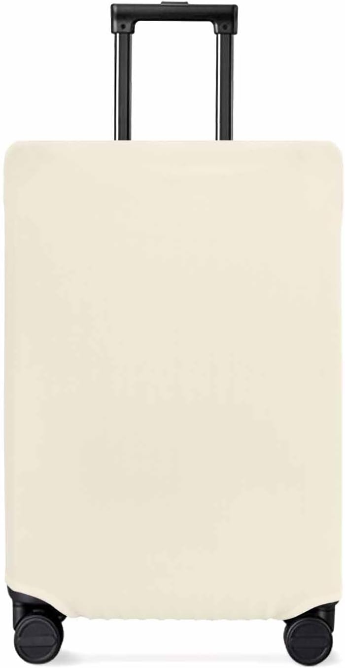 Beige Travel Luggage Cover, Cream Solid Color Anti-scratch Travel Suitcase Protector Covers, Washable Elastic Baggage Covers Fit 22-25 Inch Carry on Luggage