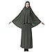 Produktbild Hougood Abaya Muslim Damen Muslimische Kleider Islamische Kleidung Zweiteiler in voller Lnge Hijab Kleid Robe Anzug Abaya Schal Kleid Robe Kleid Gebet Kleid Top und Dress Sets