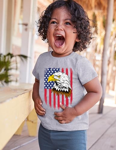 Image of Toddler Boys 4th of July Shirts Kids American Flag T-Shirt Girls Patriotic Short Sleeve Tees Cotton Top Clothes 1-7T