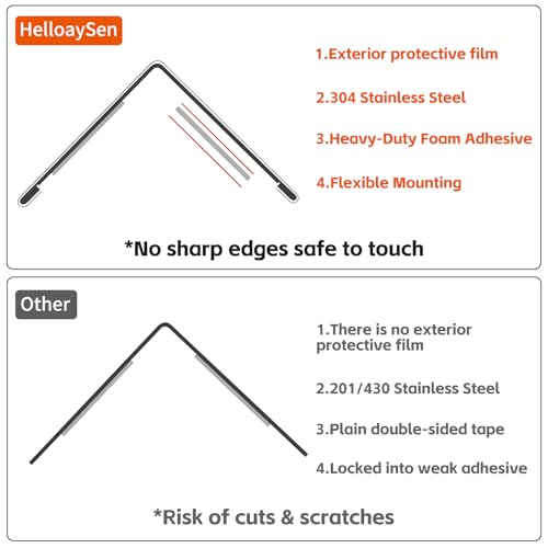 Image of 2x2x48 Inch 304 Stainless Steel Wall Corner Guards (10-Pack) Heavy Duty Rounded Corner Protector, Smooth Folded Edge Design for Wall Protection Black Guard Stainless Steel Slab