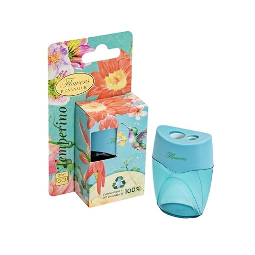 Pigna, Blister 1 temperino NATURE FLOWERS, 2 fori, con serbatoio, confezione singola