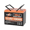 LIPULS 12V100Ah Mini LiFePO4 Lithium Battery, 100Ah Lithium Deep Cycle Battery, Max.1280Wh, 100A BMS, 15000 Cycles, Perfect for Trolling Motor, RV, Camping, Solar Panel