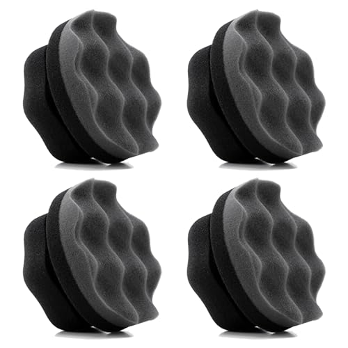 VireEyU 4 grandes almohadillas aplicadoras de brillo para neumáticos, duraderas y reutilizables, almohadillas aplicadoras con mango hexagonal para aplicar brillo a los neumáticos (paquete de 4)