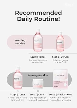 [K Beauty Snp] 6 Peptides + 5 Hyaluronic Acid Facial Peptaronic Toner & Serum