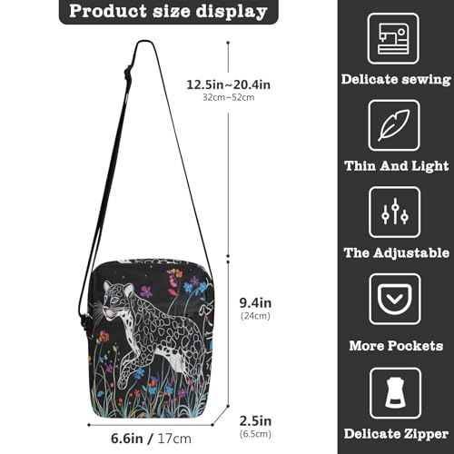 messenger bag for women crossbody mens shoulder bags crossbody Purse Bag Adjustable Strap for Outdoor Daily Outdoor Daily- Cute Leopard3