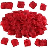deco petale de rose lit - Profitez de 500 pétales de rose rouges foncé artificiels pour une décoration romantique et élégante lors de la Saint Valentin.