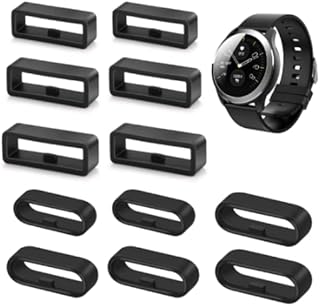 cobee Silikon-Uhrenarmbänder-Schlaufen, Uhrenarmbänder halter, Ersatz-Armbandhalter, Schlaufe, Befestigungsringe, kompatibel mit Universaluhren (6 Stück quadratisch + 6 Stück oval, 18 mm/20 mm/22 mm)