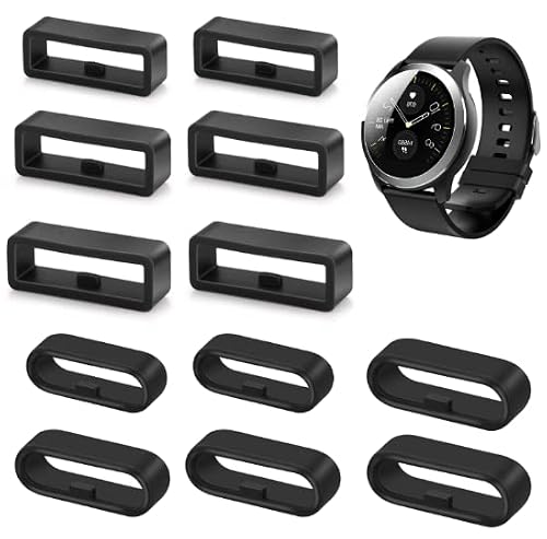 cobee 12 correas de silicona para reloj, correa de reloj, soporte de goma de repuesto, anillos de cierre de bucle, compatibles con reloj universal (6 piezas cuadradas + 6 piezas ovaladas