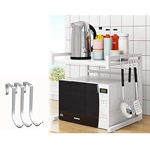 Vinteky keukenrek, magnetronhouder, ideaal om op te hangen, multifunctioneel, organizer, keukenrek, wit