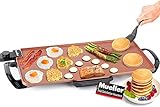 Mueller XL 24' x 12' Family-Sized Pancake Griddle, Healthy Eco Non-Stick Electric Griddle, 18 Eggs at Once, with Cool-Touch Removable Handles & Temp Control, for Pancakes, Burgers, Eggs, Copper