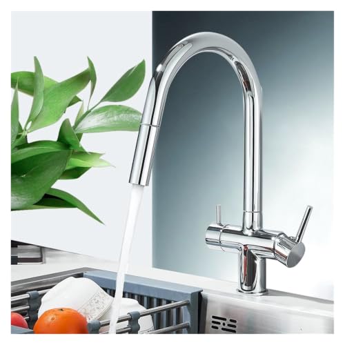 Robinet de cuisine anti-éclaboussures noir mat mitigeur double commande eau pure - 3