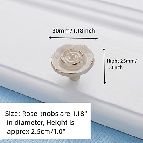 Gdqlcnxb 8Pcs Antique Rose Flower Cabinet Knobs, Euro Rose Cabinet Knobs Drawer Pull Handles For Dresser Vanity Nightstand Cupboard Wardrobe . #TOP3