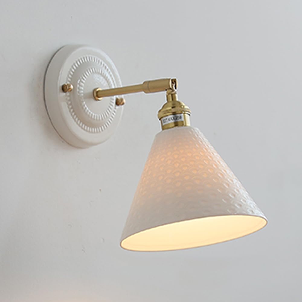 Applique de chevet en céramique blanche pour chambre cosy