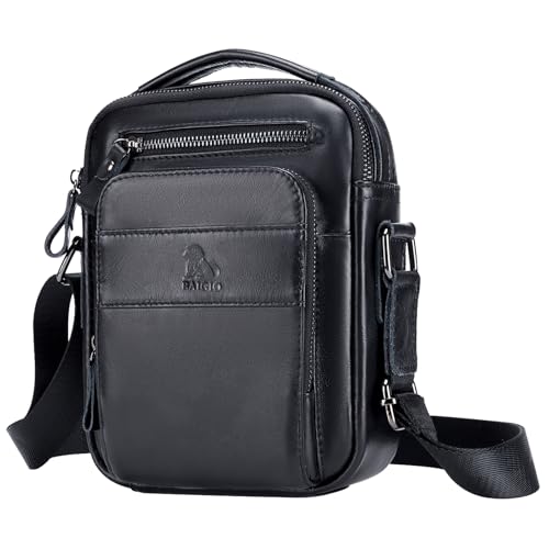Borsello Uomo Pelle, Borsa a Tracolla Piccola Borsa da Uomini in Vera Pelle Casuale Borse Messenger...