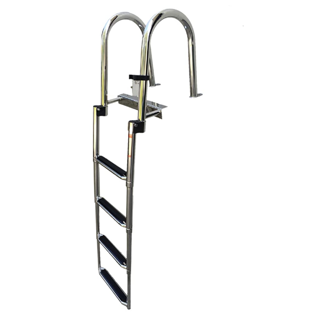 Buy Stainless Steel 4 Step Folding Marine Ladder Heavy Duty Telescoping