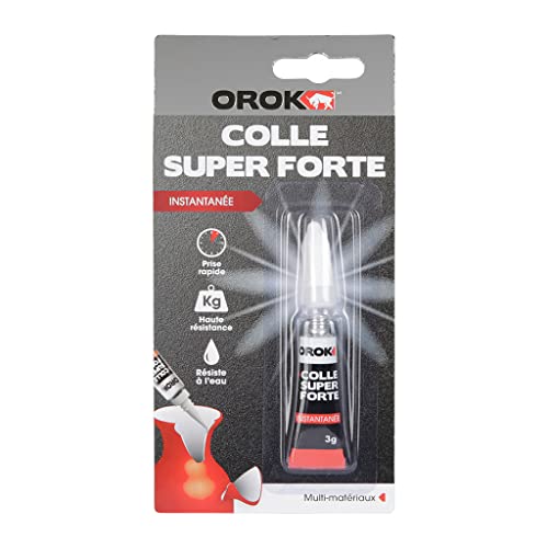 OROK - Colles universelles, Colles fortes - Colle super forte instantanée 3g, colle cyanoacrylate liquide super forte 3g - En tube de 3g - Convient à tous types de bricolages ou réparations Cover