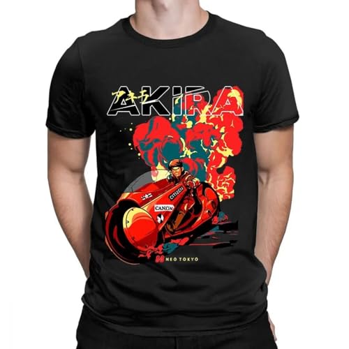 Akira Anime Graphic T Shirt Men Vintage Manga Tops Women Men Harajuku Fashion O-Neck tee Streetwear Casual Tops Black tee 22 Black S