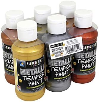 Sargent Art, 6 Colors Metallic Tempera Paint Set, 6 Piece… (6 Colors-4 oz)
