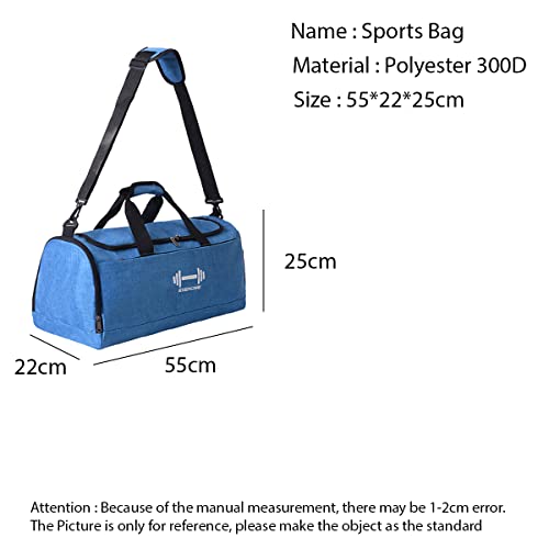 Image of Aavjo Unisex Sports Gym, Yoga, Swimming, Tennis Bag Travel Duffle Bag with Wet Pocket Shoes Compartment for Men Women (Airy Blue)