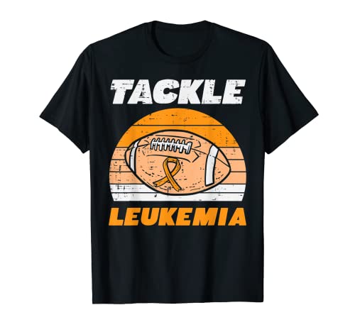 Tackle Leukemia Ballon de football avec ruban orange pour la sensibilisation au cancer T-Shirt