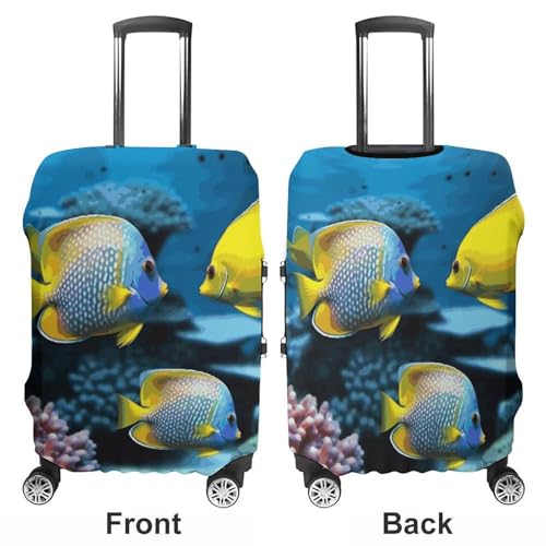 Tropical Fish Luggage Cover, Washable Elastic Suitcase Cover Protector Fit 18-32 Inch Luggage3