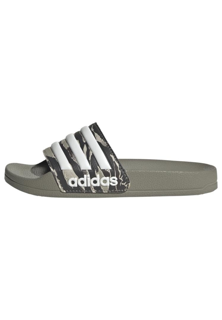 adidas Unisex Adilette Comfort Adj K Scarpa Pista Atletica leggera, Ciottolo Argento Ciottoli Argento Bianco, 27.5 EU